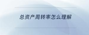 總資產(chǎn)周轉率怎么理解
