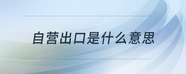自營出口是什么意思