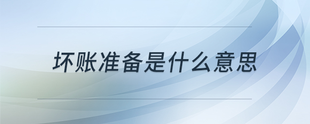 壞賬準(zhǔn)備是什么意思