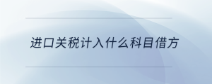 進(jìn)口關(guān)稅計入什么科目借方