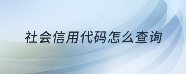 社會(huì)信用代碼怎么查詢