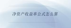 凈資產收益率公式怎么算