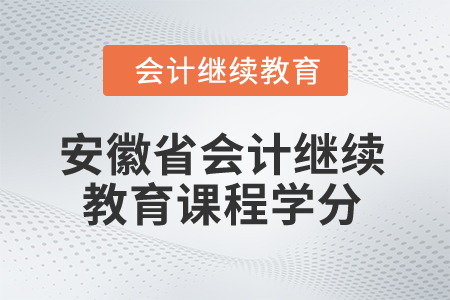 2025年安徽省會(huì)計(jì)繼續(xù)教育課程學(xué)分