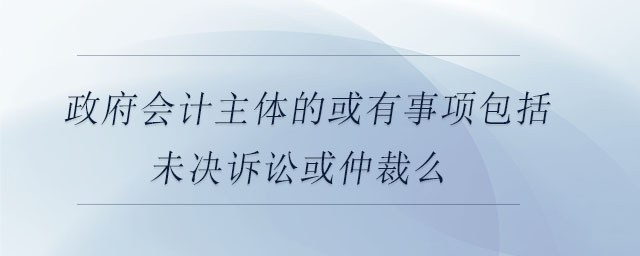 政府會計主體的或有事項包括未決訴訟或仲裁么
