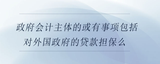 政府會(huì)計(jì)主體的或有事項(xiàng)包括對(duì)外國(guó)政府的貸款擔(dān)保么
