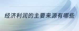 經(jīng)濟(jì)利潤的主要來源有哪些