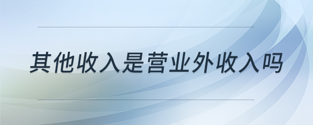 其他收入是營(yíng)業(yè)外收入嗎